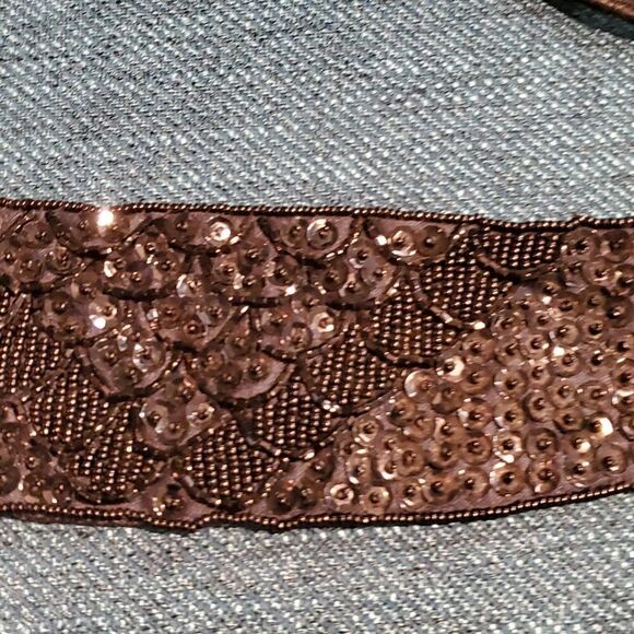 Vintage Black Beaded Belt Sequin Fancy Fun Granny Cottage Y2K 723 - Picture 3 of 7